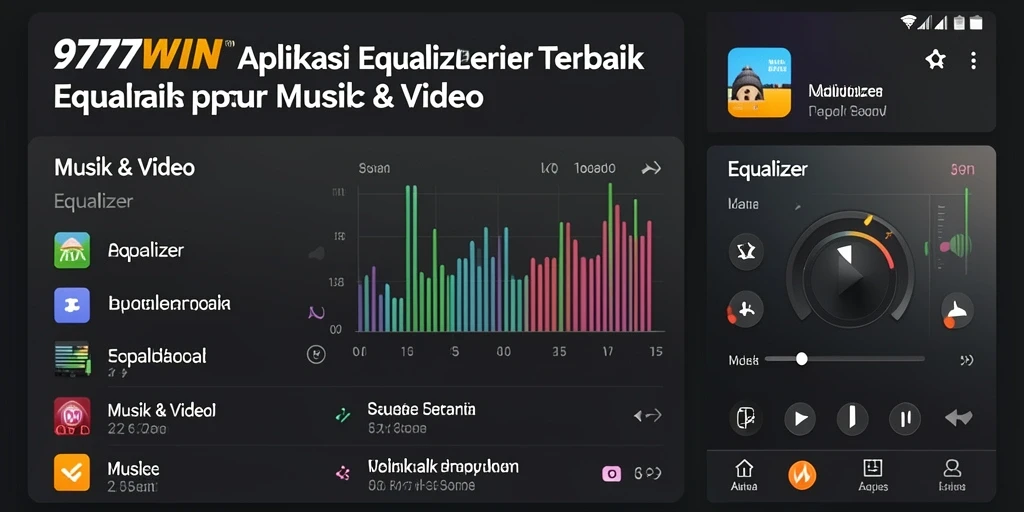 Screenshot aplikasi 9777WIN menampilkan kontrol Equalizer yang canggih.