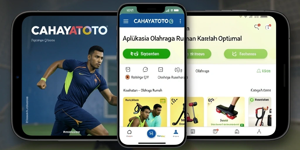 Antarmuka CAHAYATOTO menampilkan fitur olahraga rumah yang mudah digunakan.