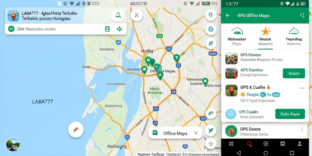 Antarmuka aplikasi LABA777 yang intuitif untuk navigasi peta offline.