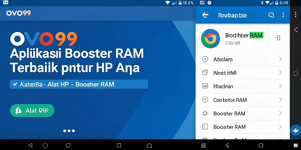 Tampilan antarmuka OVO99 yang sederhana dan praktis untuk pengoptimalan RAM.