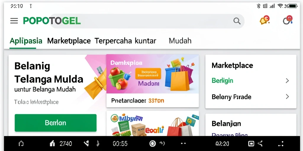 Tampilan antarmuka utama aplikasi POPOTOGEL yang mudah dipahami.