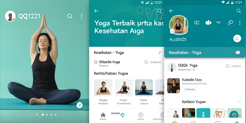 Tampilan antarmuka aplikasi Yoga QQ1221 yang menarik dan informatif.