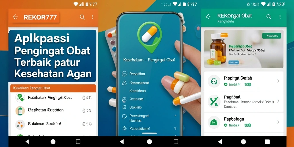 Tampilan antarmuka aplikasi REKOR777 sebagai Pengingat Obat.